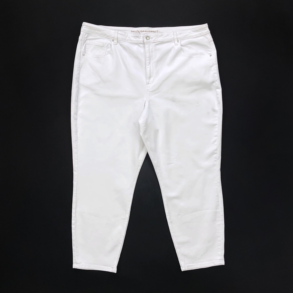 American Eagle Jeans Women 24 (ACTUAL 44x27.5) White Mom Taper Ankle Denim NWOT